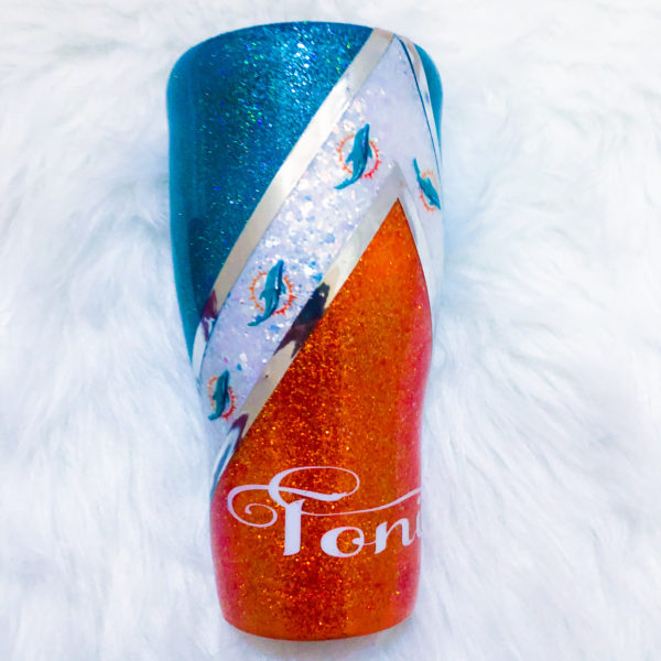 Football Fangirl Glitter Tumbler