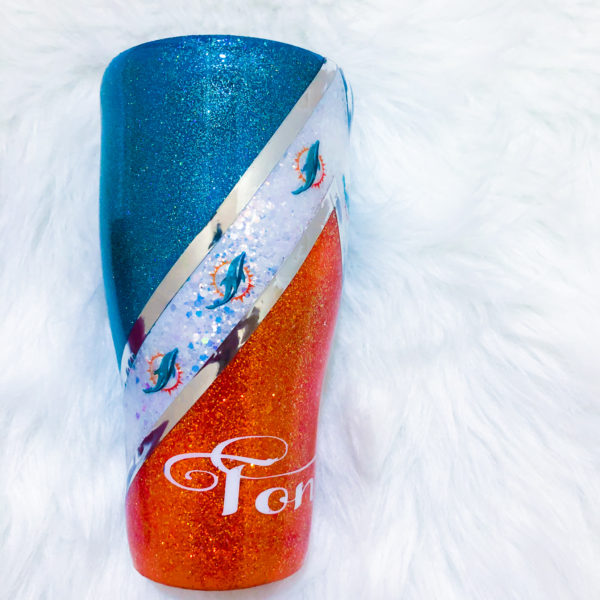 Football Fangirl Glitter Tumbler